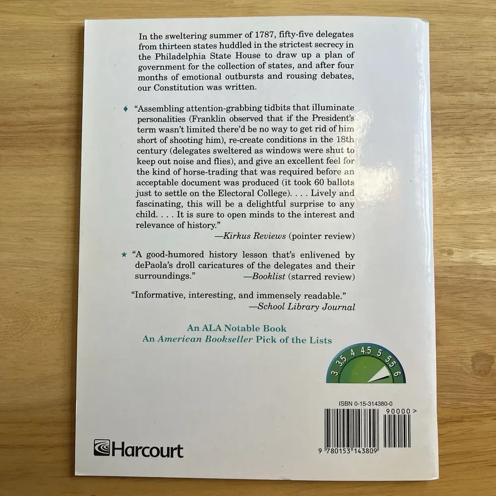 Shh! We're Writing the Constitution Paperback Book by Jean Fritz Grade 4